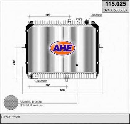 AHE 115025 Радіатор, охолодження двигуна