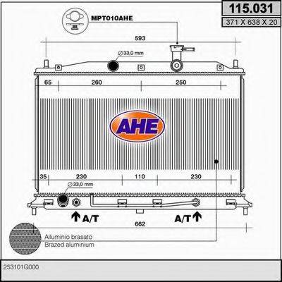 AHE 115031 Радіатор, охолодження двигуна