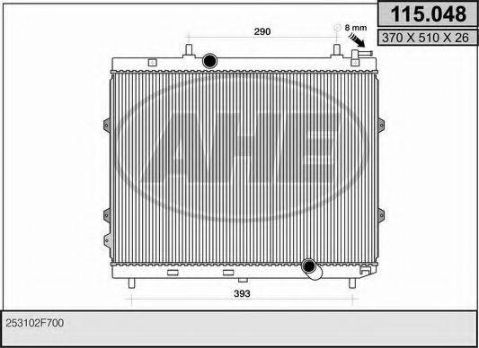 AHE 115048 Радіатор, охолодження двигуна