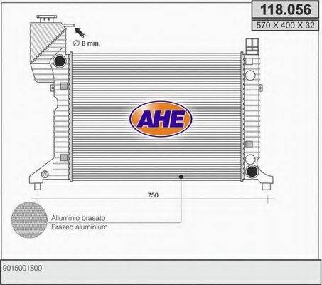 AHE 118056 Радіатор, охолодження двигуна