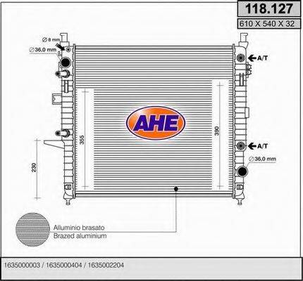 AHE 118127 Радіатор, охолодження двигуна