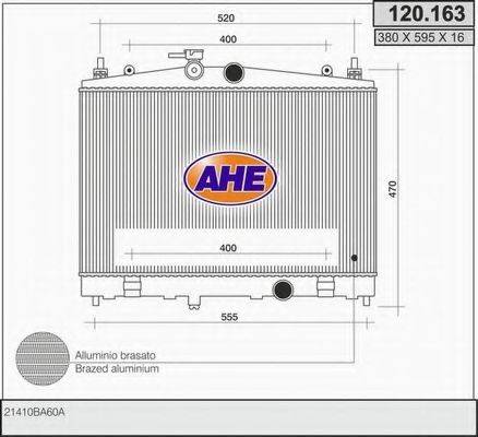 AHE 120163 Радіатор, охолодження двигуна