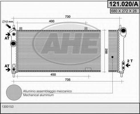 AHE 121020A Радіатор, охолодження двигуна