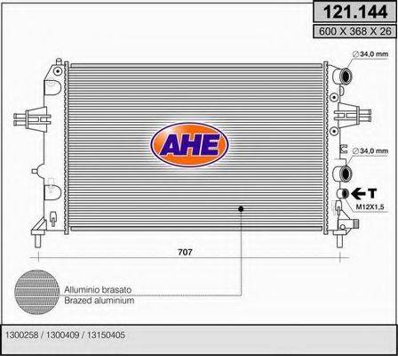 AHE 121144 Радіатор, охолодження двигуна