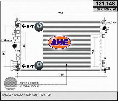 AHE 121148 Радіатор, охолодження двигуна