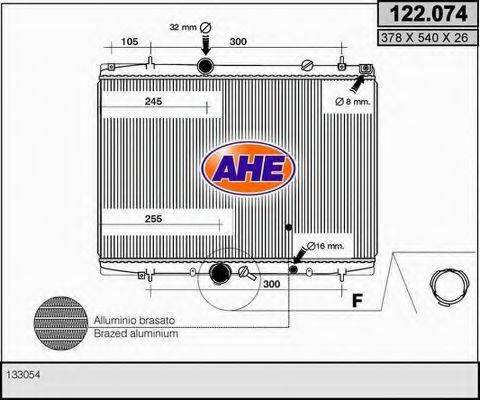 AHE 122074 Радіатор, охолодження двигуна