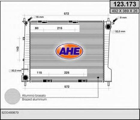 AHE 123173 Радіатор, охолодження двигуна