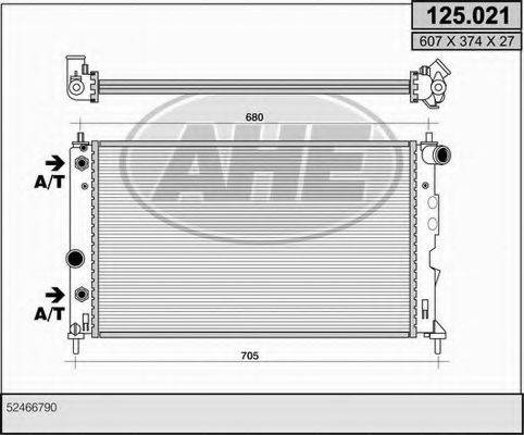 AHE 125021 Радіатор, охолодження двигуна