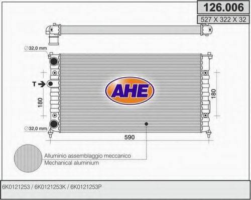 AHE 126006 Радіатор, охолодження двигуна