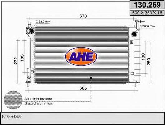 AHE 130269 Радіатор, охолодження двигуна