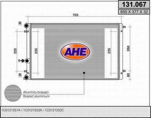 AHE 131067 Радіатор, охолодження двигуна