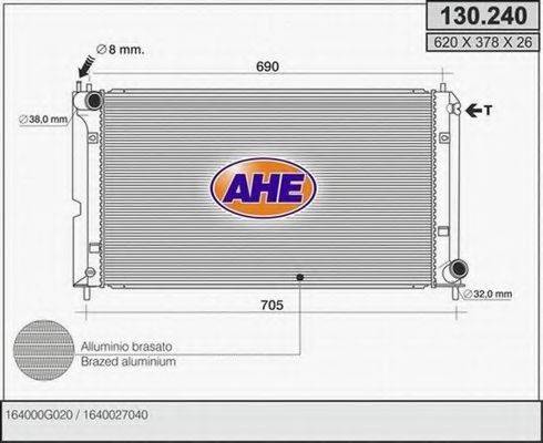 AHE 130240 Радіатор, охолодження двигуна