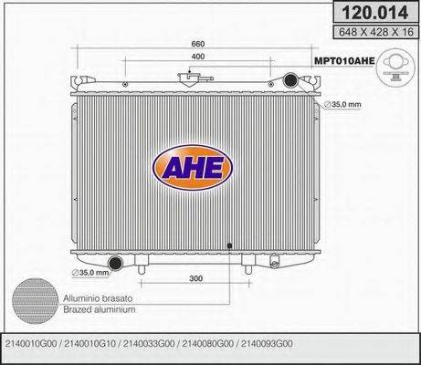 AHE 120014 Радіатор, охолодження двигуна