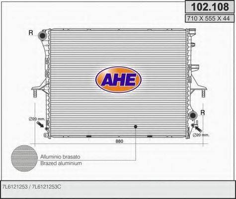 AHE 102108 Радіатор, охолодження двигуна