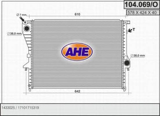 AHE 104069O Радіатор, охолодження двигуна