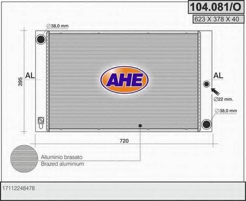 AHE 104081O Радіатор, охолодження двигуна