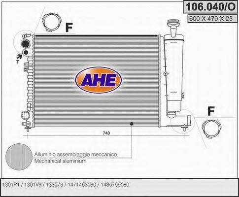 AHE 106040O Радіатор, охолодження двигуна