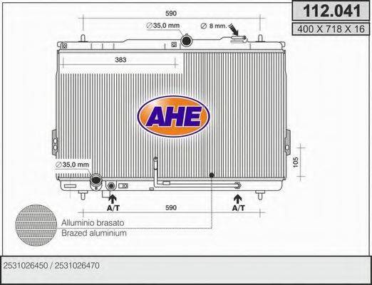 AHE 112041 Радіатор, охолодження двигуна