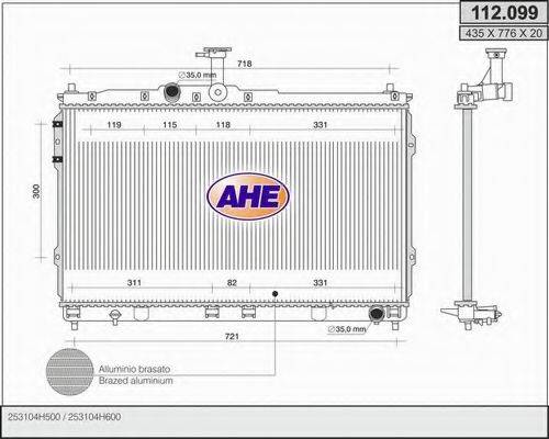 AHE 112099 Радіатор, охолодження двигуна