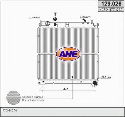 AHE 129026 Радіатор, охолодження двигуна