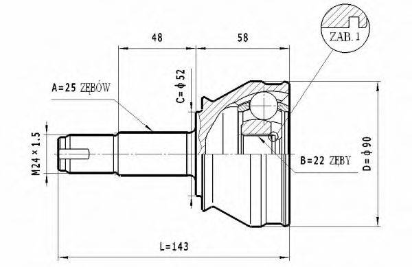 STATIM C165 Шарнірний комплект, приводний вал