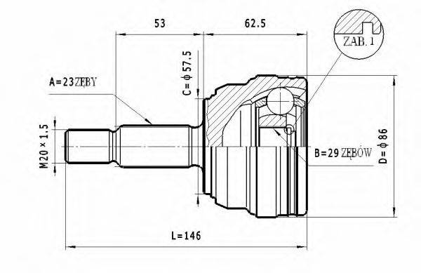 STATIM C359 Шарнірний комплект, приводний вал