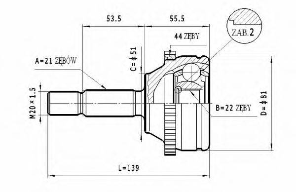 STATIM C362 Шарнірний комплект, приводний вал