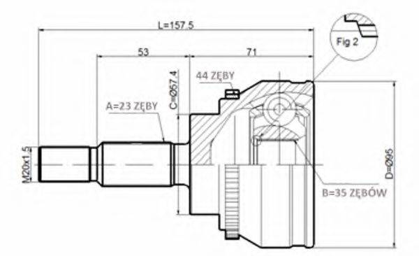 STATIM C351 Шарнірний комплект, приводний вал