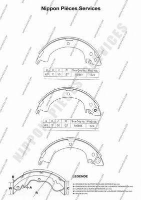 NPS M350I01 Комплект гальмівних колодок