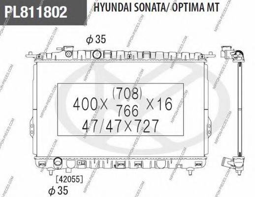 NPS H156I45 Радіатор, охолодження двигуна