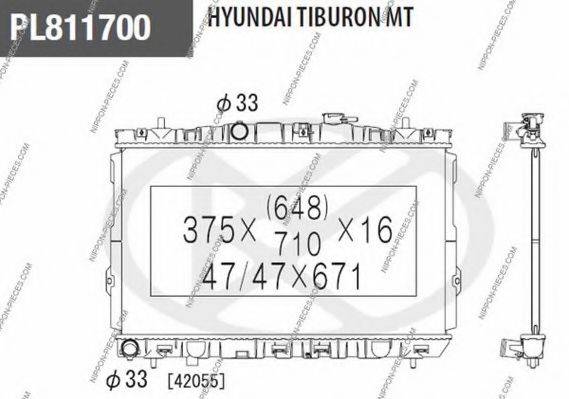 NPS H156I33 Радіатор, охолодження двигуна