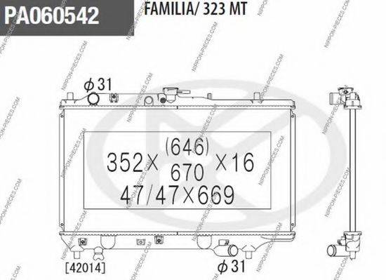 NPS M156A21 Радіатор, охолодження двигуна