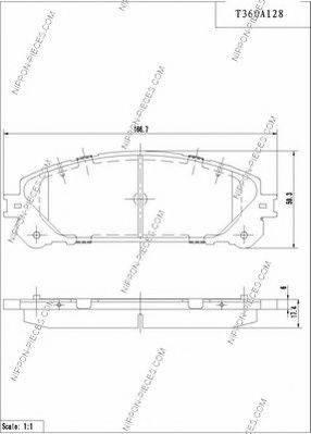 NPS T360A128 Комплект гальмівних колодок, дискове гальмо