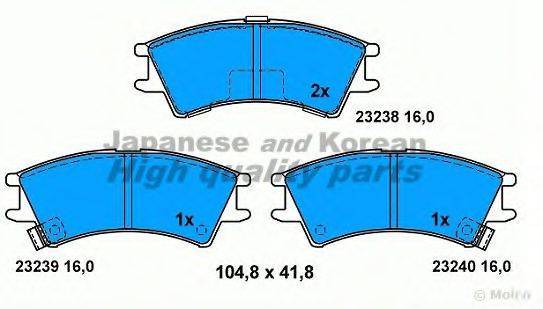 ASHUKI 10804250 Комплект гальмівних колодок, дискове гальмо