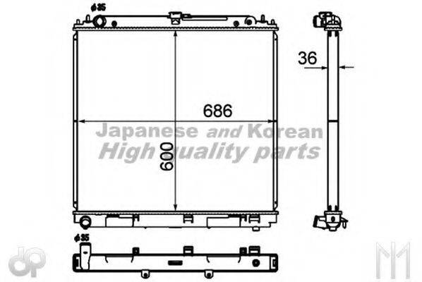 ASHUKI N65666 Радіатор, охолодження двигуна