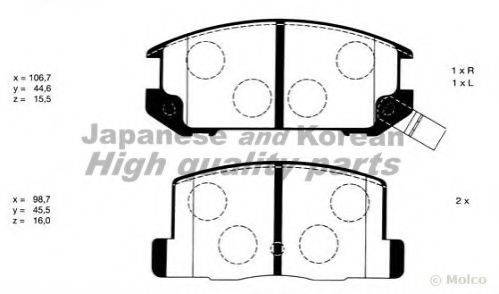 ASHUKI T11415 Комплект гальмівних колодок, дискове гальмо