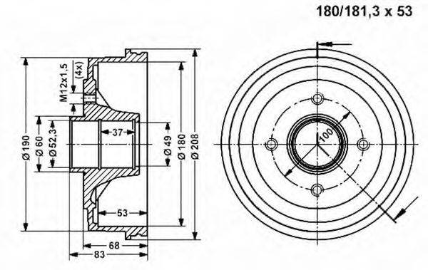 VEMA 800833 Гальмівний барабан