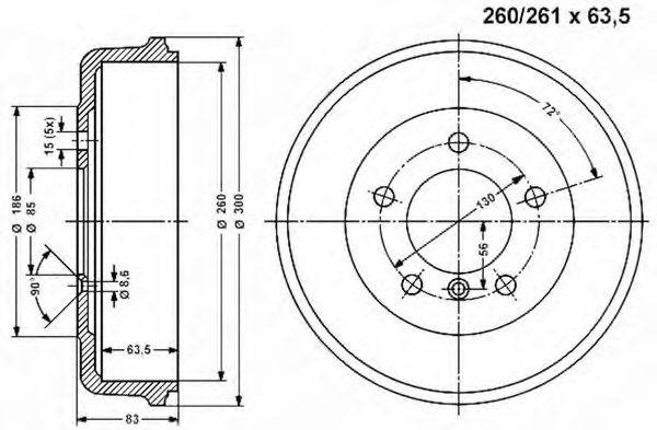 VEMA 800849 Гальмівний барабан