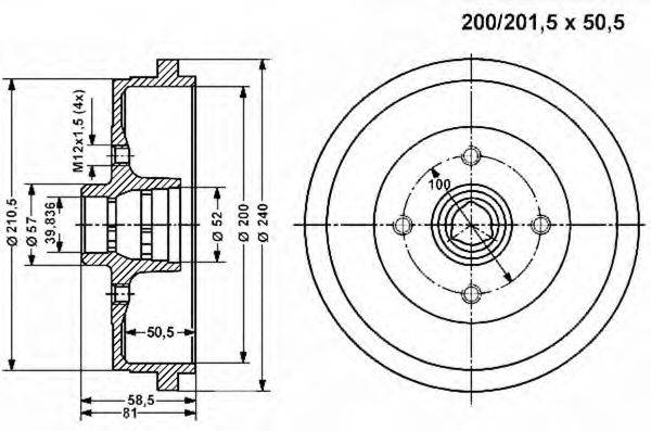 VEMA 800975 Гальмівний барабан