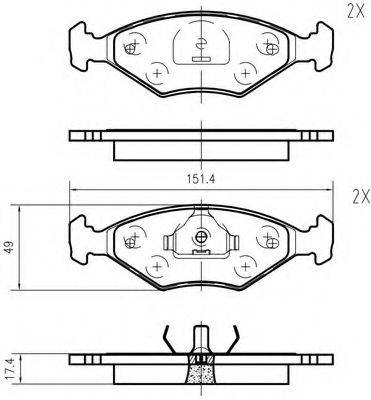 VEMA K621901 Комплект гальмівних колодок, дискове гальмо