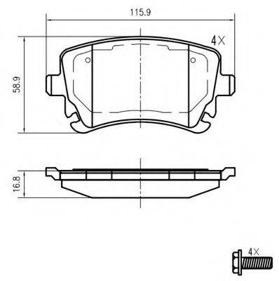 VEMA K622002 Комплект гальмівних колодок, дискове гальмо