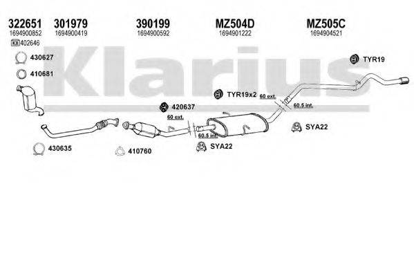 KLARIUS 600624U Система випуску ОГ