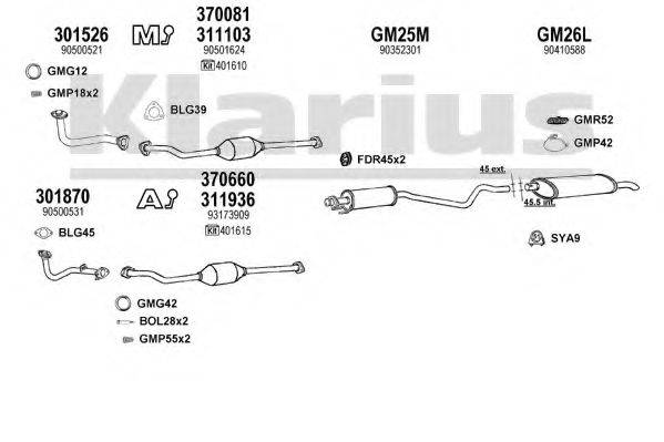 KLARIUS 390952U Система випуску ОГ