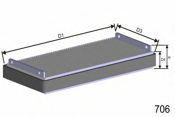 MISFAT HB128 Фільтр, повітря у внутрішньому просторі