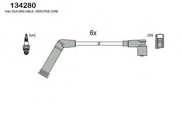 HITACHI 134280 Комплект дротів запалювання