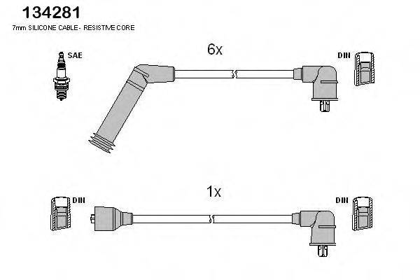 HITACHI 134281 Комплект дротів запалювання