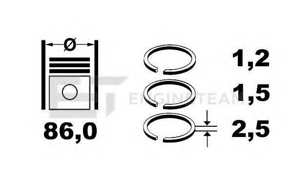 ET ENGINETEAM R1007400 Комплект поршневих кілець