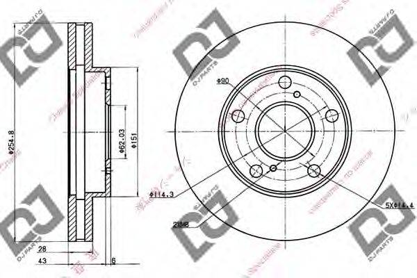 DJ PARTS BD1000 гальмівний диск