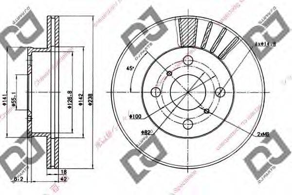 DJ PARTS BD1004 гальмівний диск