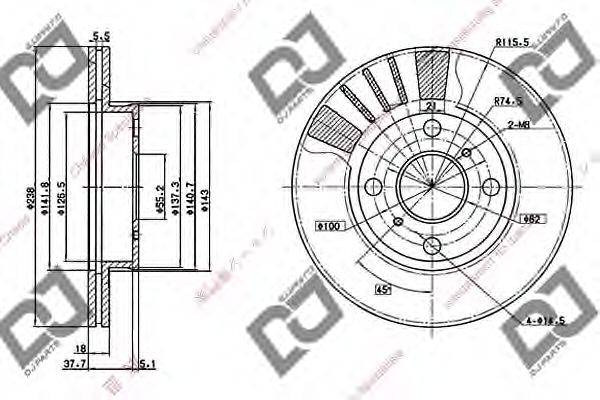 DJ PARTS BD1010 гальмівний диск